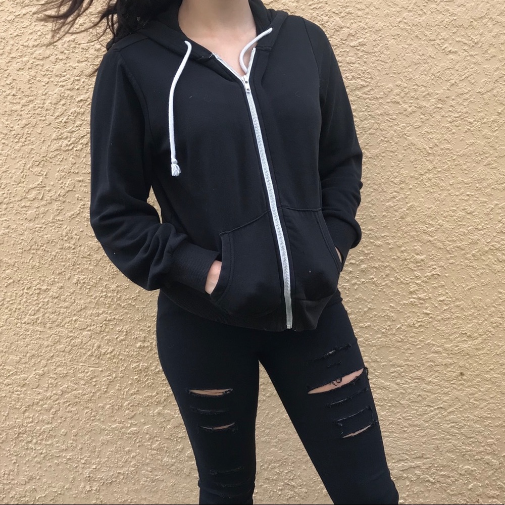 Black Zip Up Hoodie